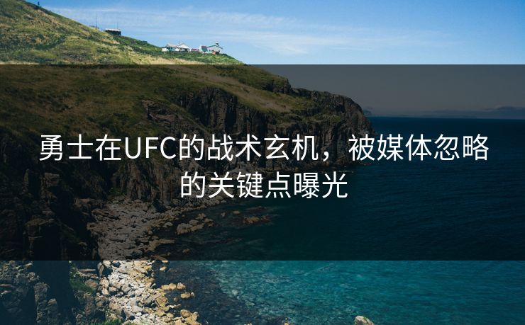 勇士在UFC的战术玄机，被媒体忽略的关键点曝光