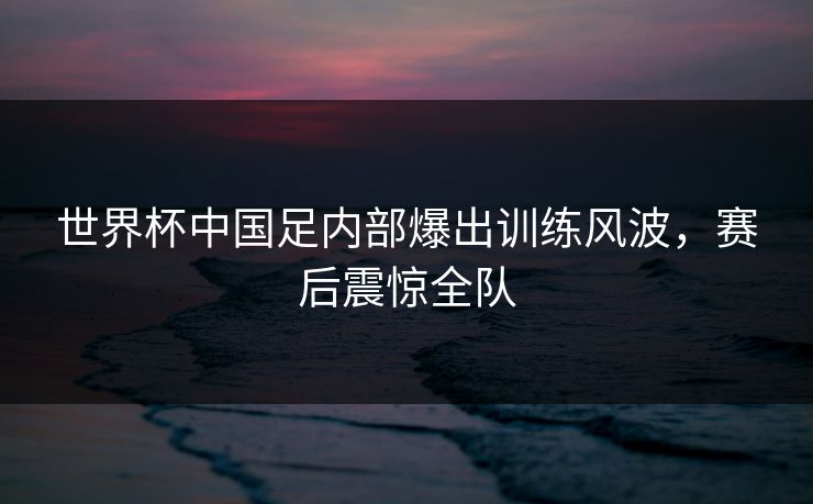 世界杯中国足内部爆出训练风波，赛后震惊全队